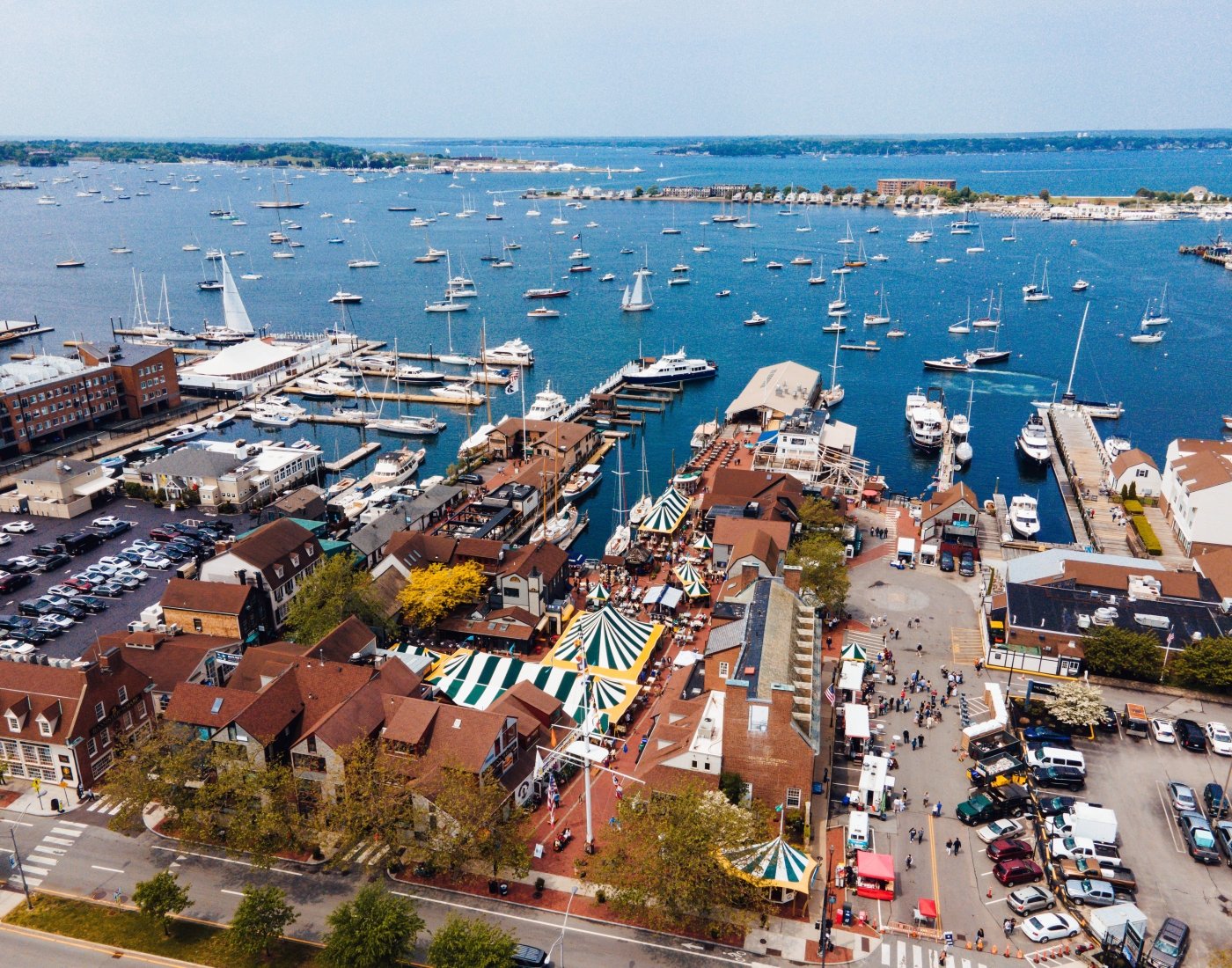 drone image Newport, RI
