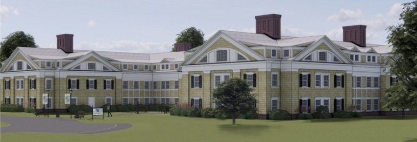 Rendering of a residence hall building