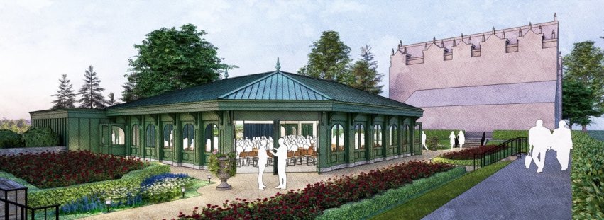 Rendering of a garden pavilion