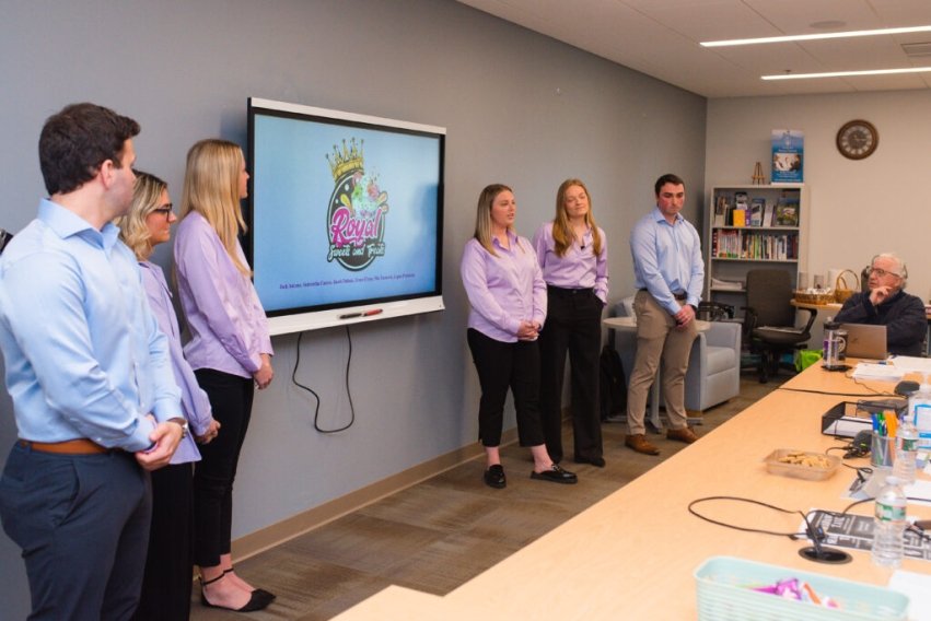 Photo for blog post "Local resident starts two businesses with help from Salve Regina seniors"