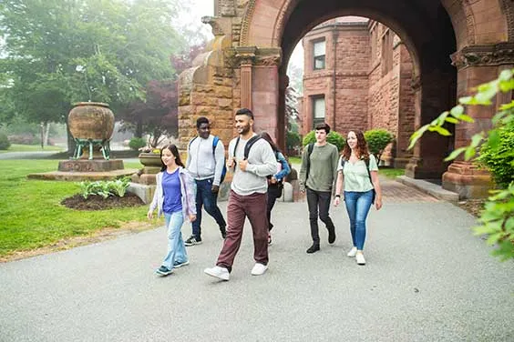 students walking